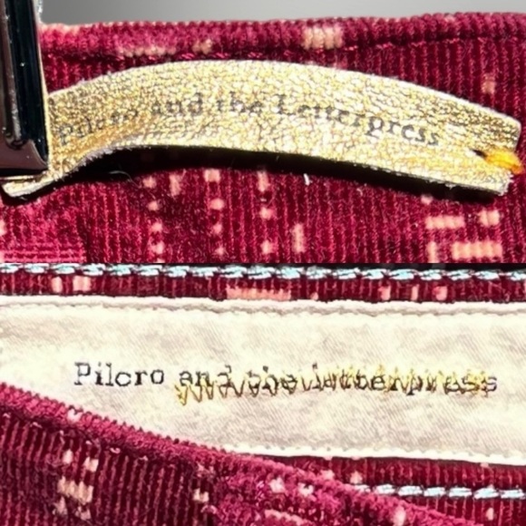 🌻Anthropologie {Pilcro} The Serif Printed Corduroy  Boho Jean Leggings Size 26 - Picture 7 of 11